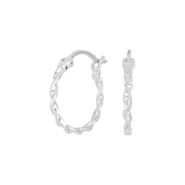 NICE52 snoede creoler i rhodineret sølv 18 mm fra Nordahl Jewellery.